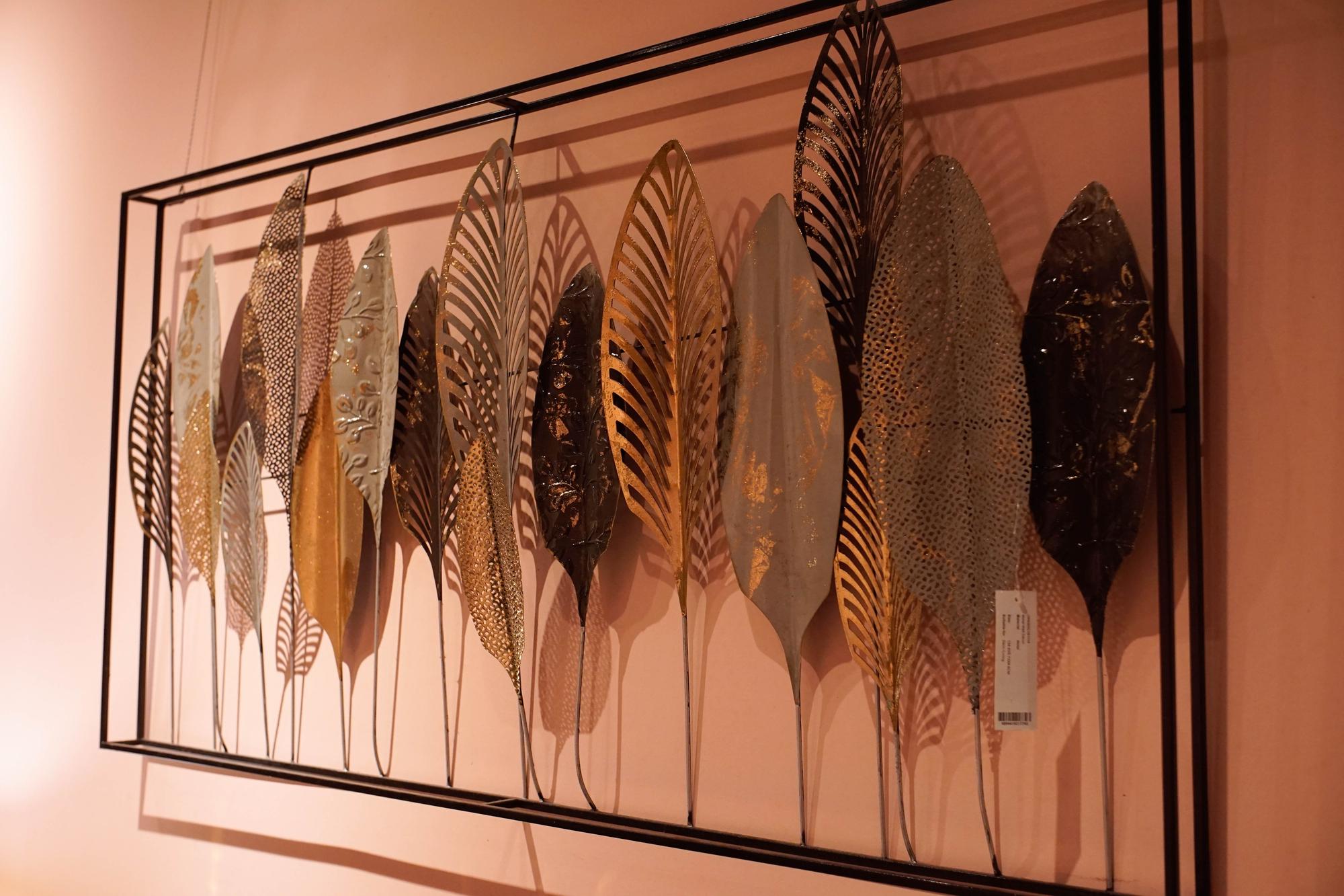 Boutique interior with embroidered samples